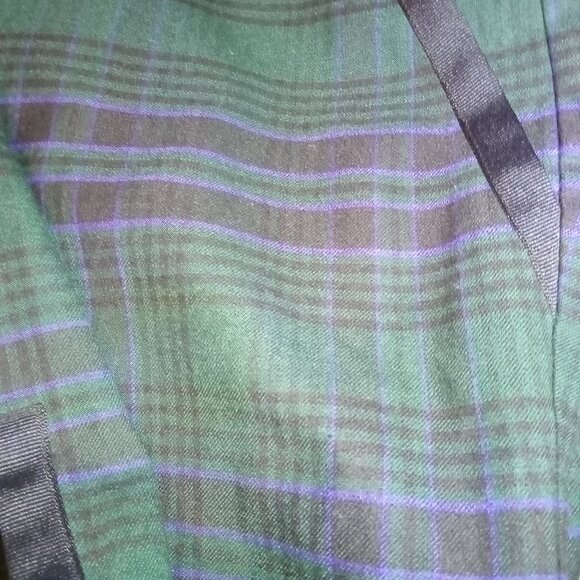 Talboys Green Purple Black Plaid Trousers - Picture 2 of 8